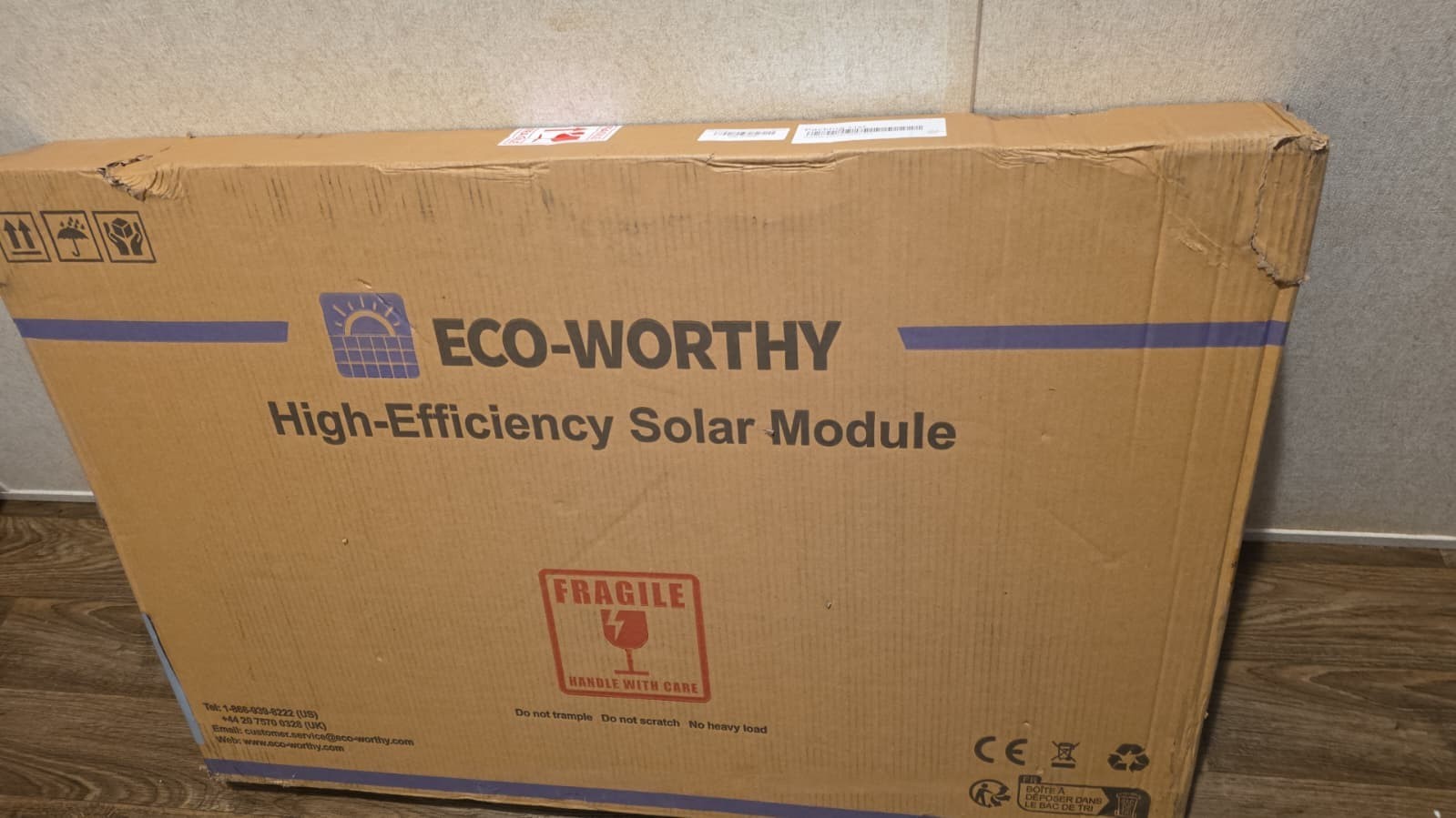 ECO-WORTHY 100 Watt Solar Panel 18 Volt Monocrystalline Panel High Efficiency