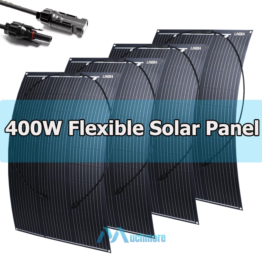 100W 200W 400W Portable Flexible Solar Panel Kit for RV Camping Off-Grid Rooftop