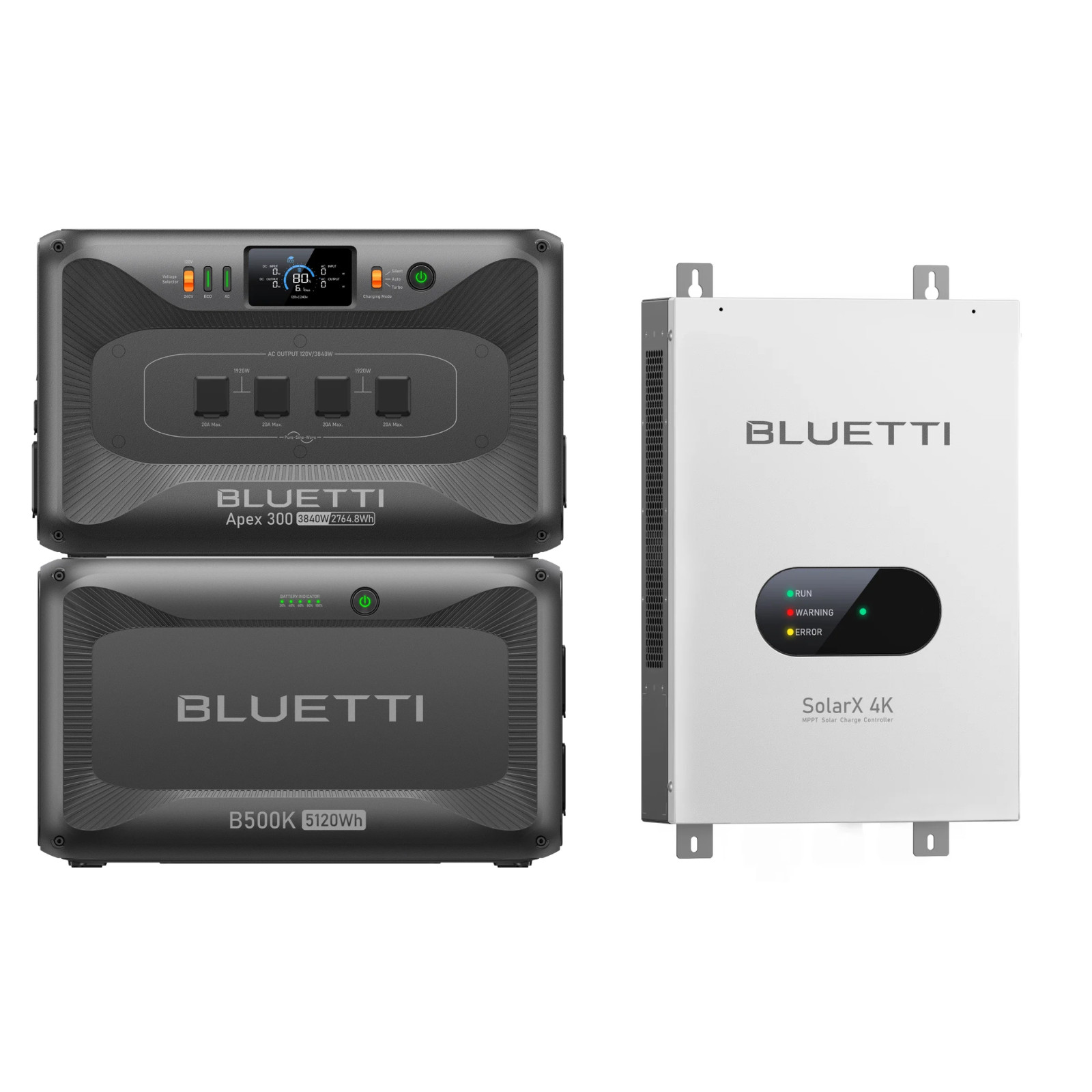 BLUETTI Apex 300 Solar Ready Power Station 7884.8Wh + B500K Battery + SolarX 4K