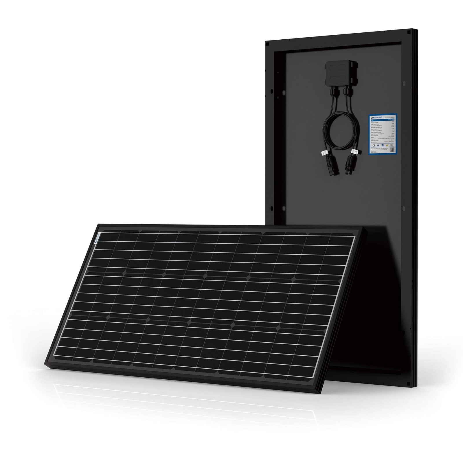ACOPOWER 12V 200W Mono Solar Panel for 12V Battery Charging,Single Panel