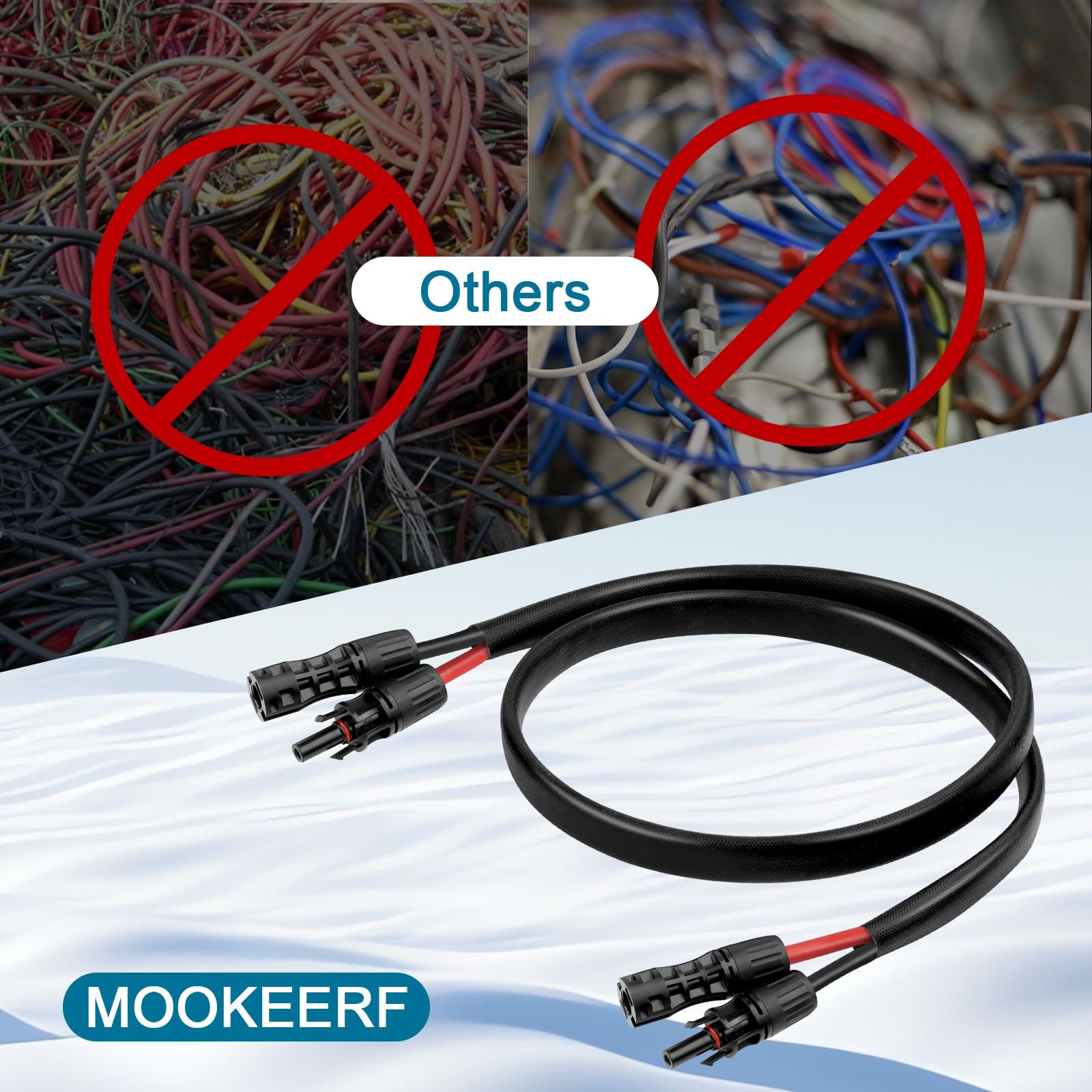 Solar Panel Extension Cable – 8AWG 20FT Solar Wire with Female & Male Waterpr…