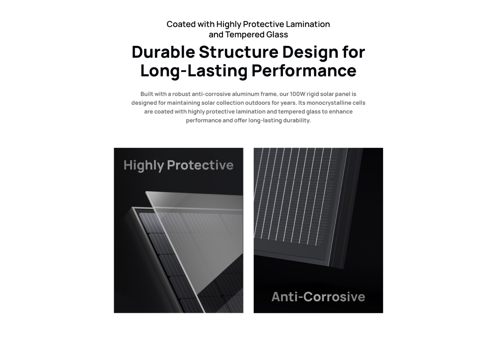 EcoFlow 2PCS 100W Rigid Solar Panel with IP68, High Efficiency Solar Modules