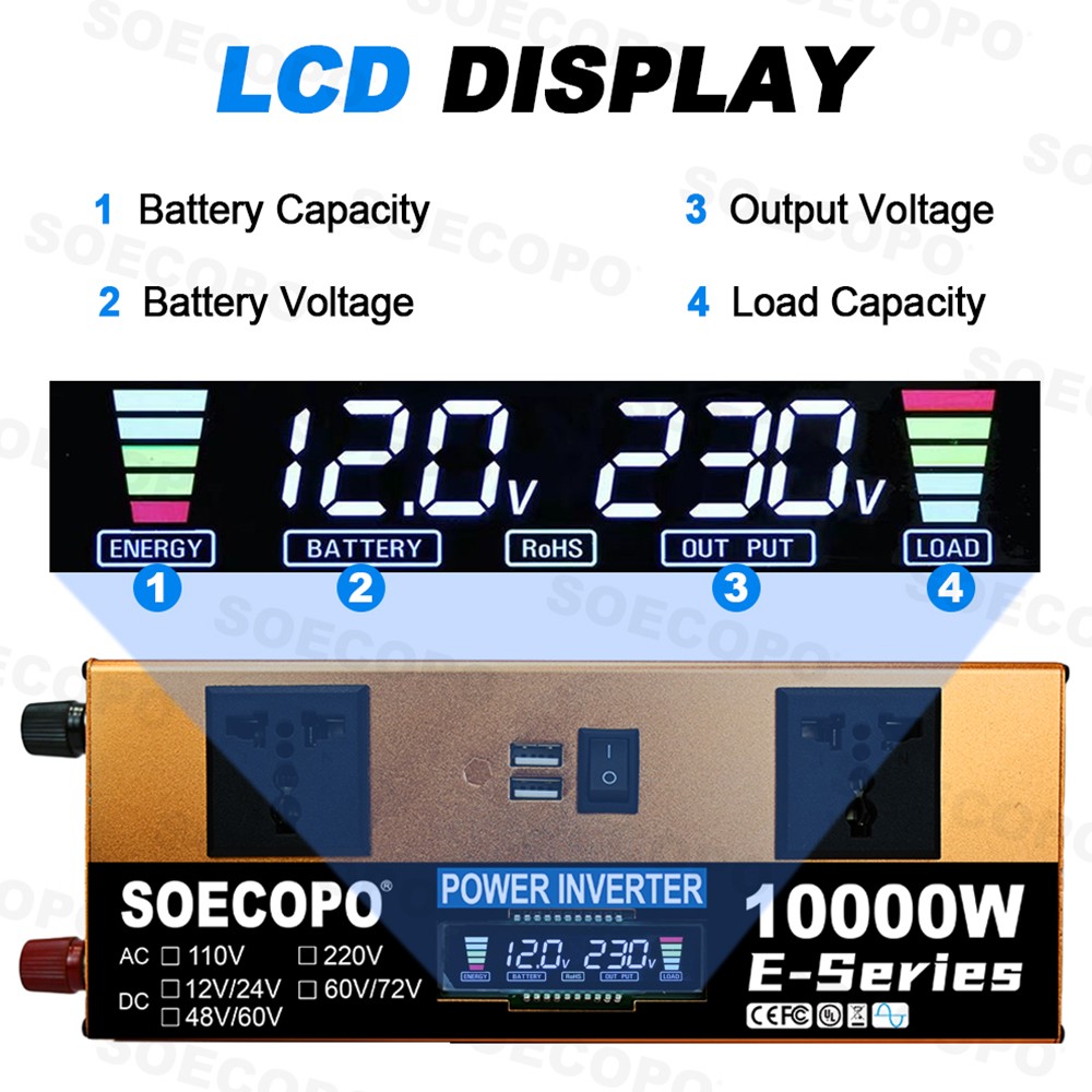 10000W Power Inverter Solar Generator w/ 200W Solar Panel Home Complete US STOCK