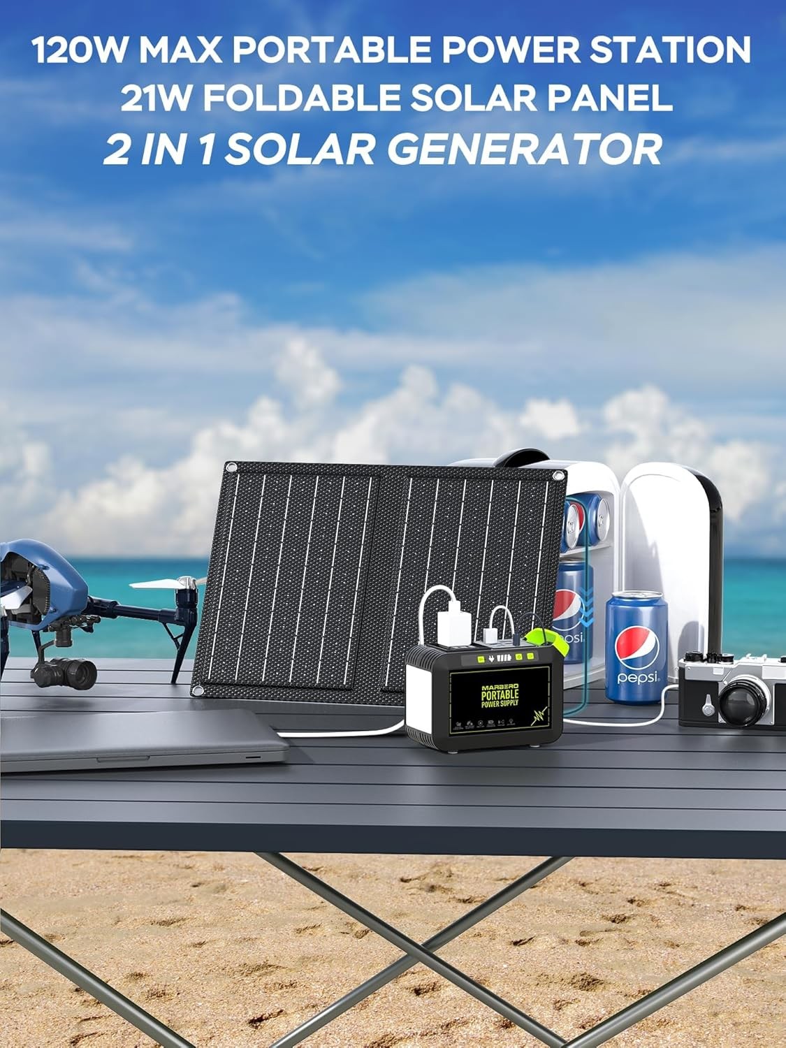 “Takki Portable Power Station 88.8Wh, 120W AC Outlet, Solar Input, for Camping”