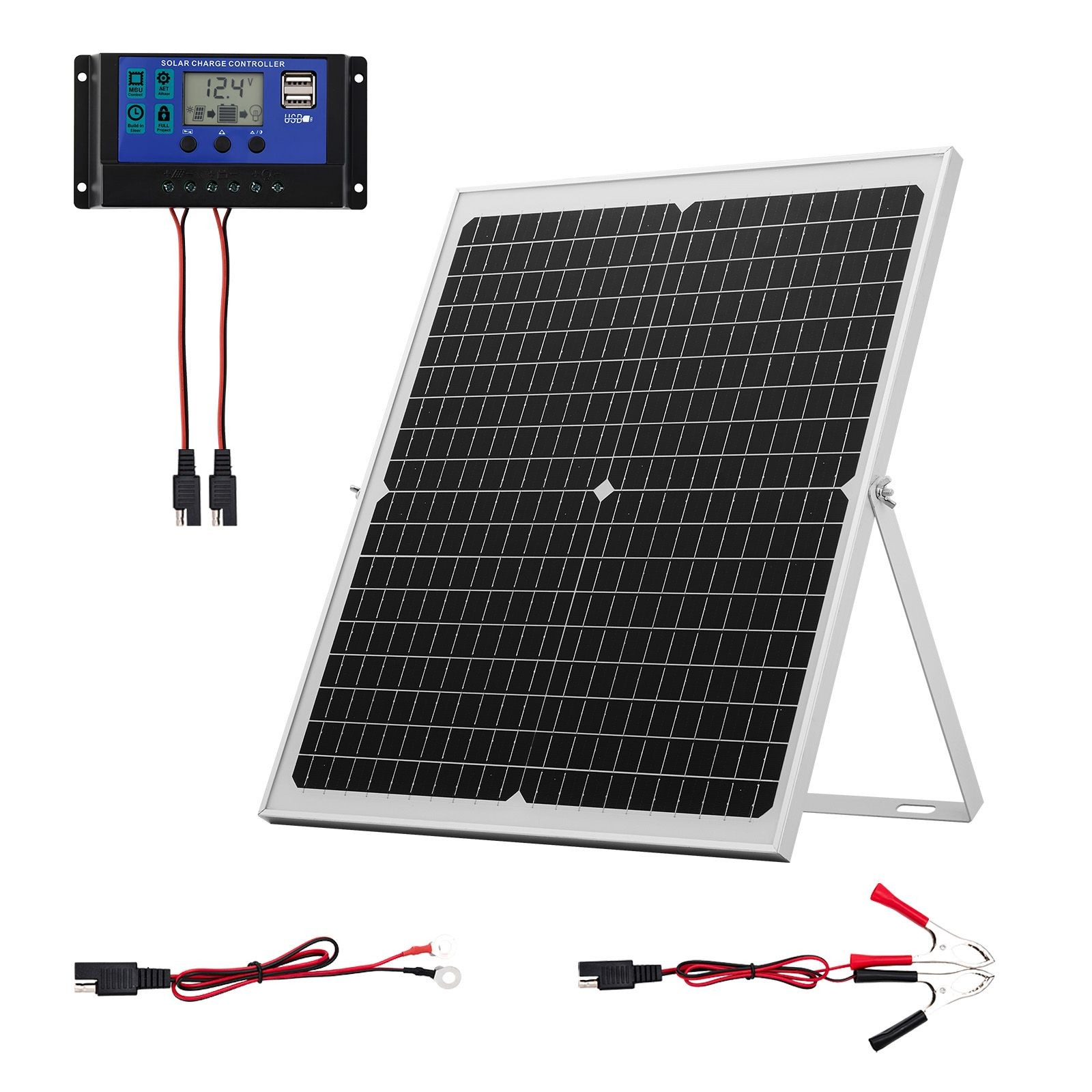 30W 12V Solar Charger IP67 Waterproof MPPT for RV Boat Car
