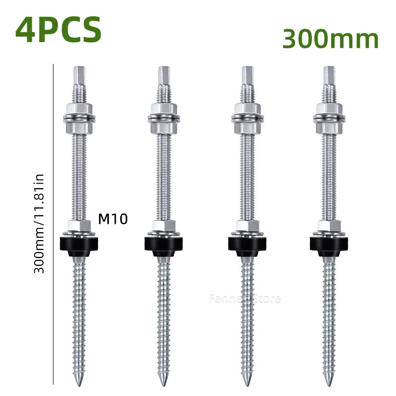 Solar Hanger Bolts Solar Panel Roof Mounting Screws 4/6Pcs M10 Solar Accessories