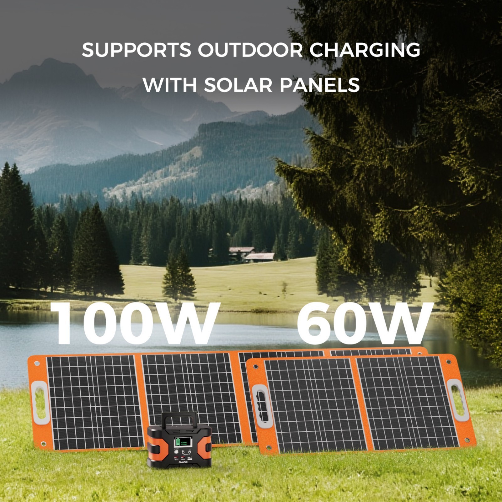 150W 166Wh Battery Solar Generator Portable Power Station with 60W Solar Panel