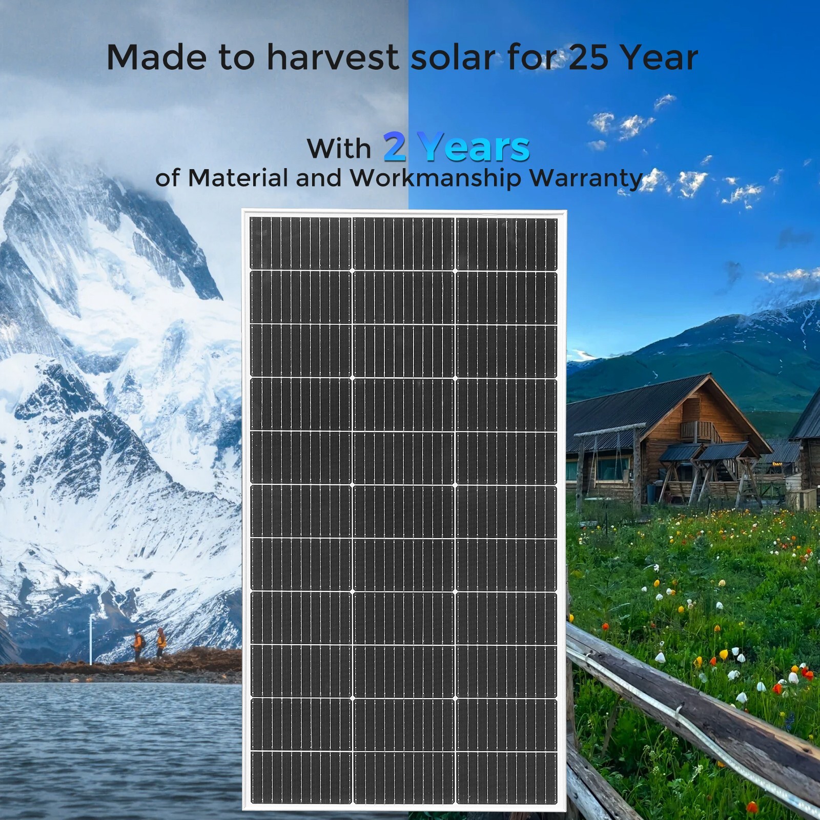 120W Glass Solar Panel Monocrystalline Photovoltaic for RV Camping Boat Outdoor