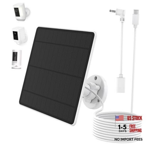 Solar Panel for Ring Camera, Solar Panel Charger Compatible with Ring Stick Up