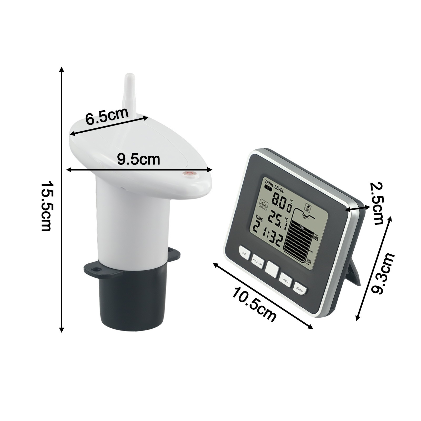 Efficient water tank level gauge with accurate indoor temperature monitoring