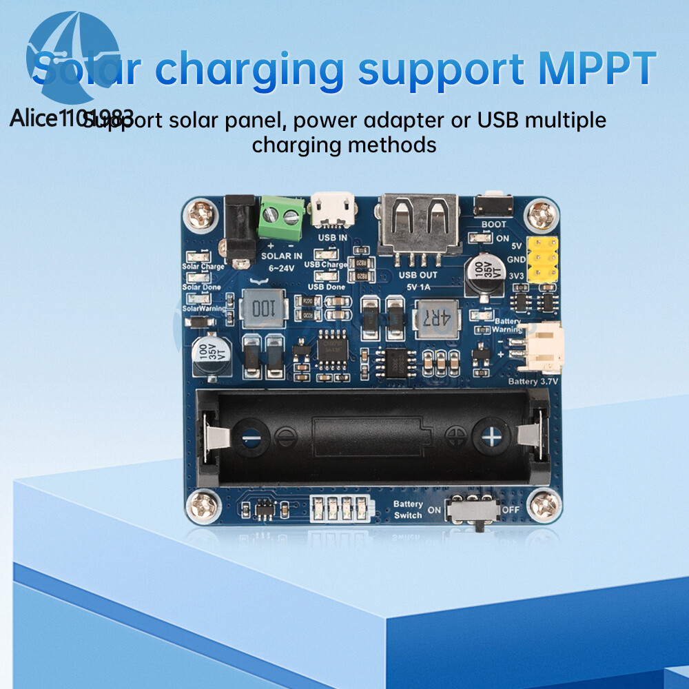 Power Manager Module for 6V~24V Solar Panel Support MPPT USB Battery Charging