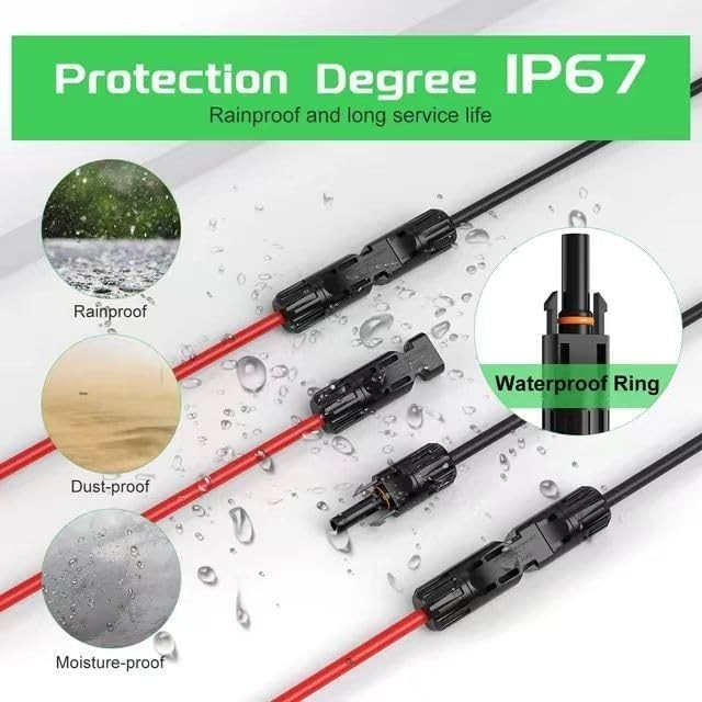 3-to-1 Solar Panel Y Branch Connectors, 1500V DC 30A, Universal 10AWG, 2 Pairs