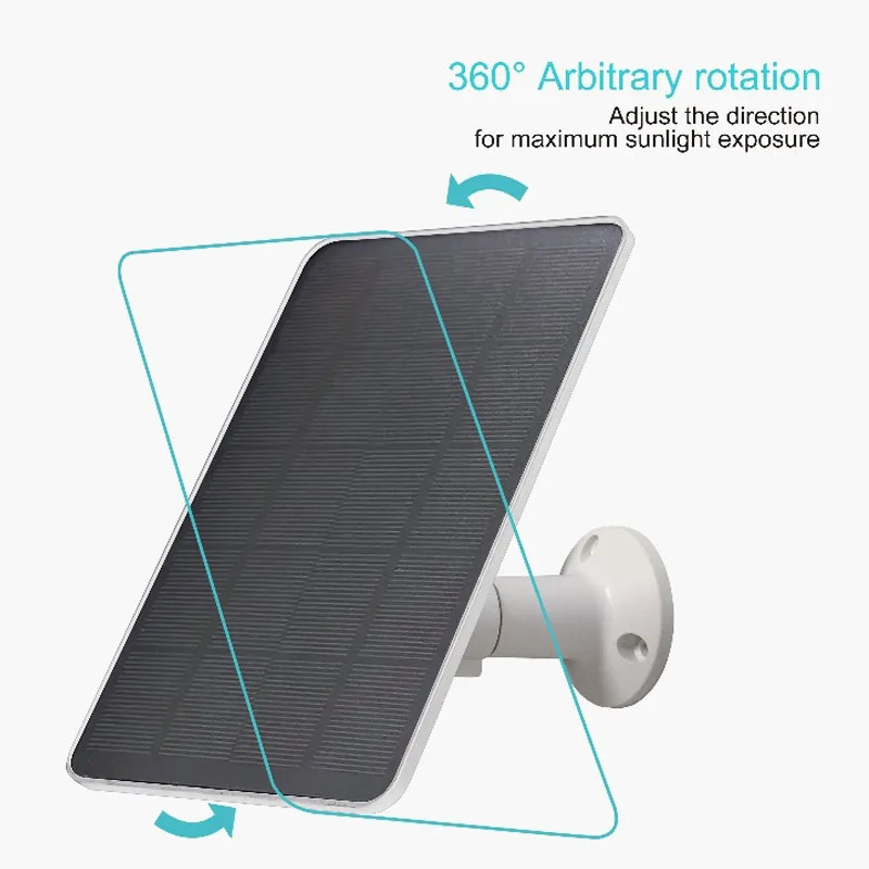 10W Solar Charger for Doorbells and IP Cameras Type-C Output High Efficiency