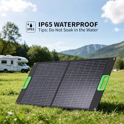 100W Portable Solar Panel for Power Station, 23.5% High Efficiency ETFE Green