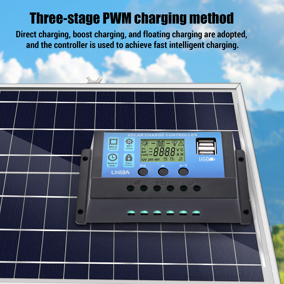 200W 400W Solar Panel Kit Battery Charger Controller for Boat RV Home Generator