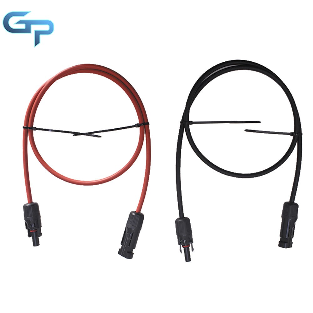 3 Feet Black + Red 1 Pair Solar Panel Extension Cable Wire Connector 10 AWG