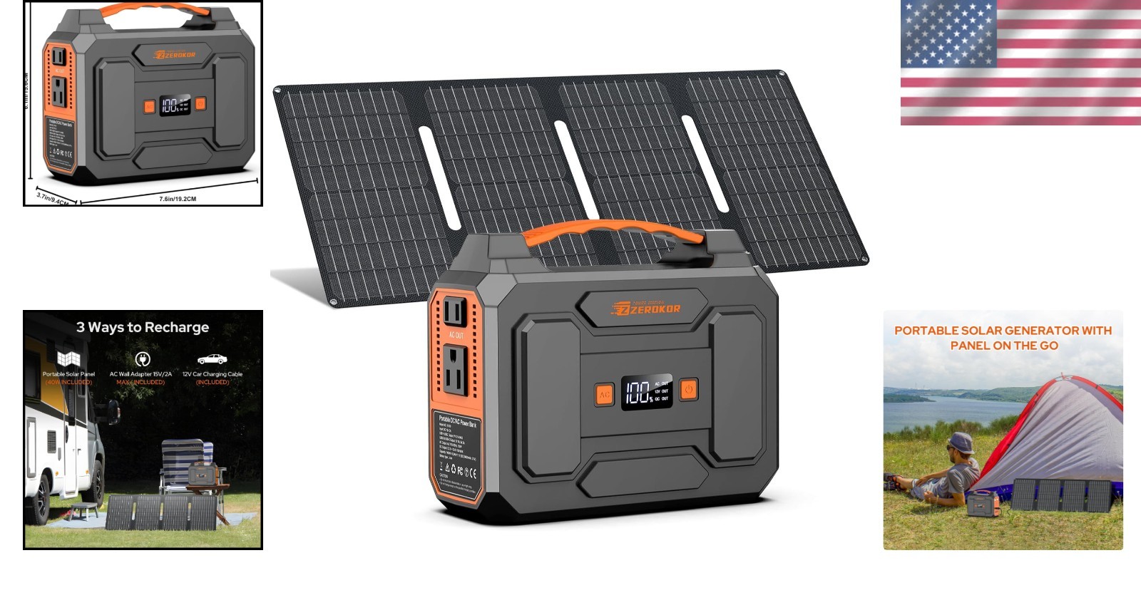 Portable Lithium-Ion Battery Pack with Solar Panel