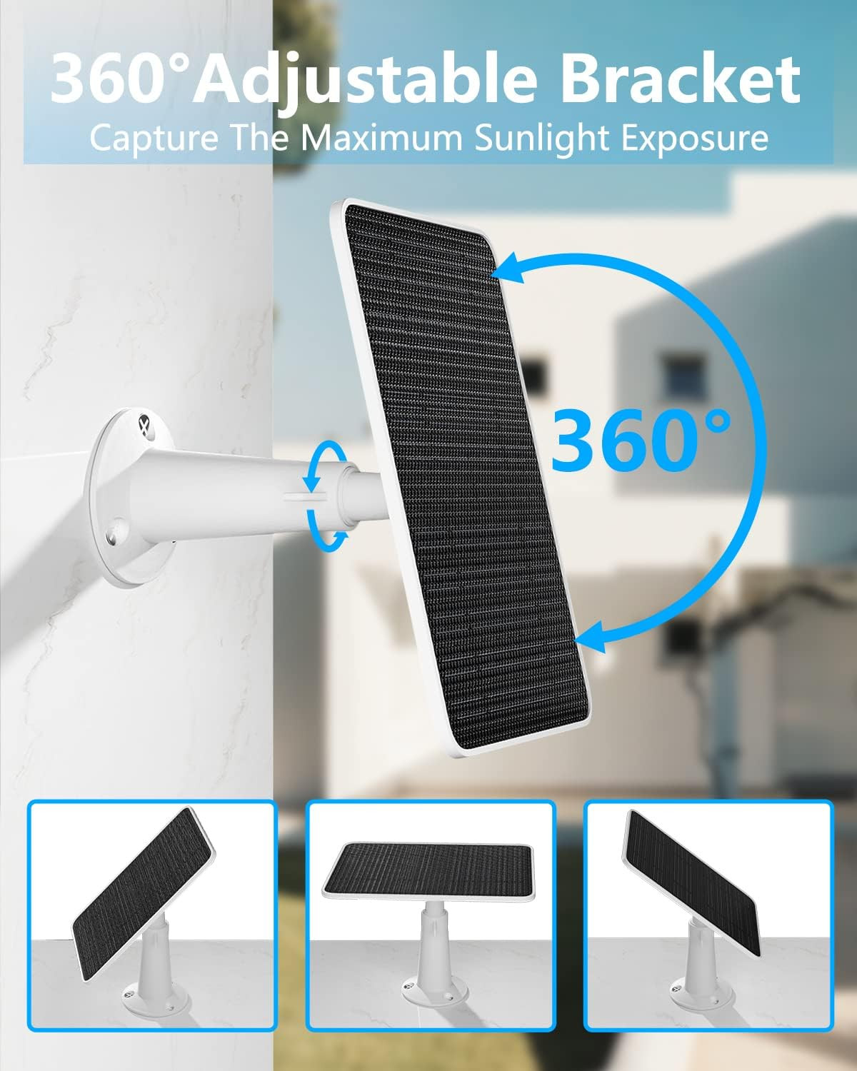 Solar Panel for Security Camera, 5V 4W Solar Panels Charger Compatible with Eufy