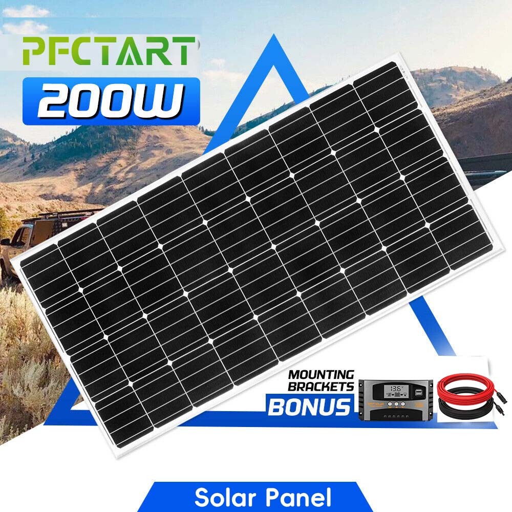 12V 200W Solar Panel Kit Caravan Camping Power Battery Charging Home Off Grid