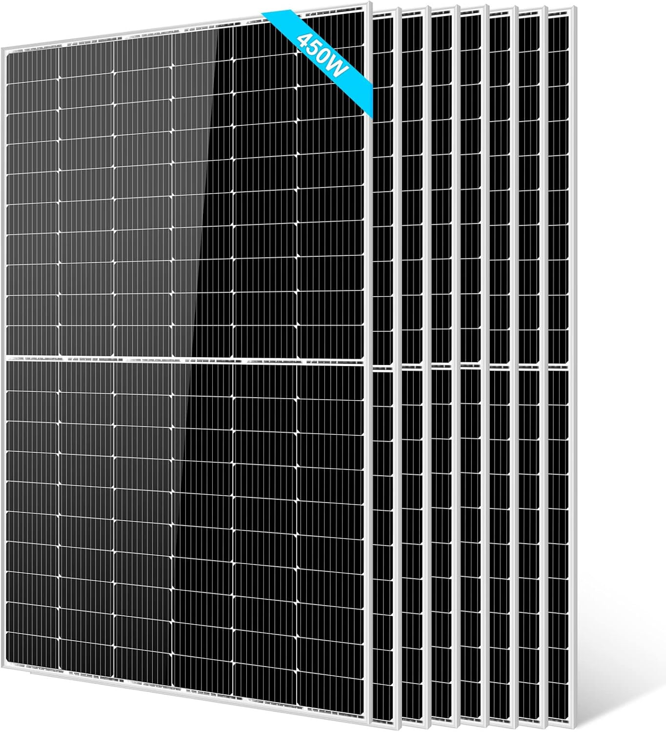 SUNGOLDPOWER 8PCS 450W Monocrystalline Solar Panels for RV, Yacht, and More