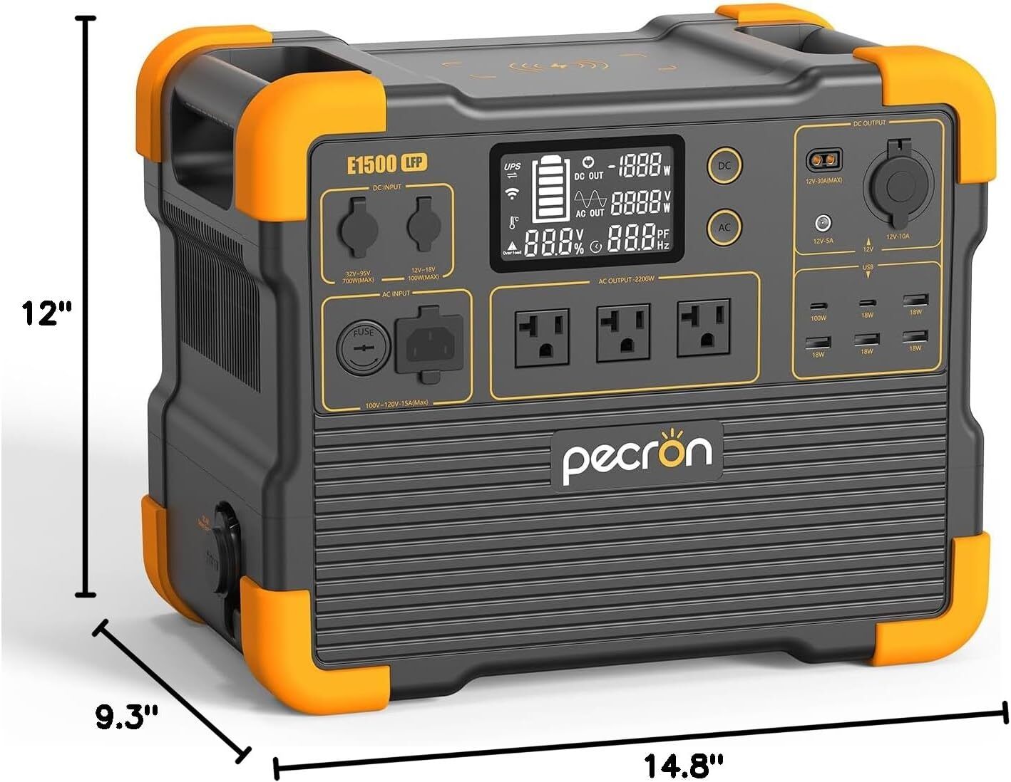 PECRON E2400LFP 2000W 2048Wh Portable Power Station Generator w/200W Solar Panel