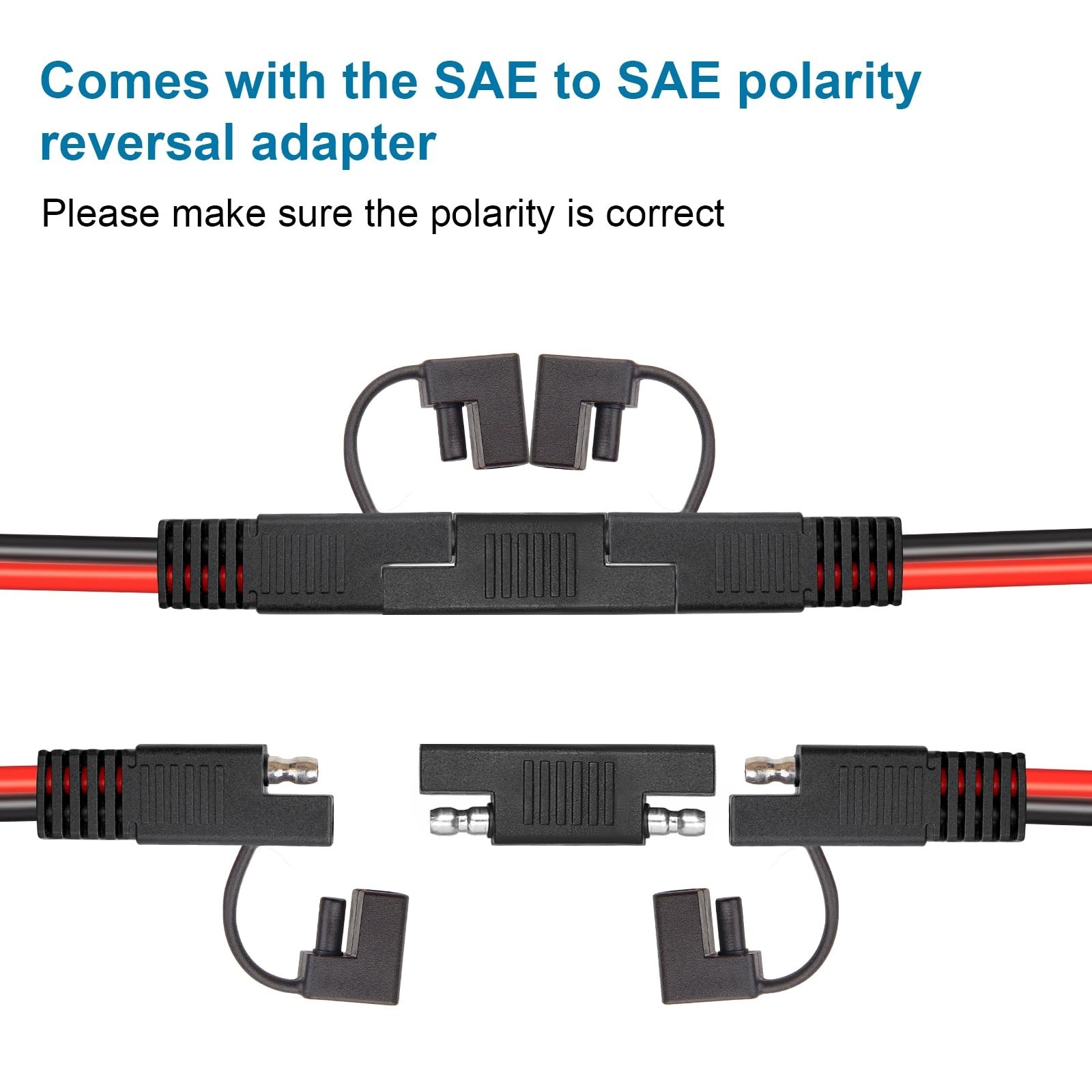 25FT Heavy Duty SAE Extension Cable – 10AWG Tinned Copper Wire for Automotive, R