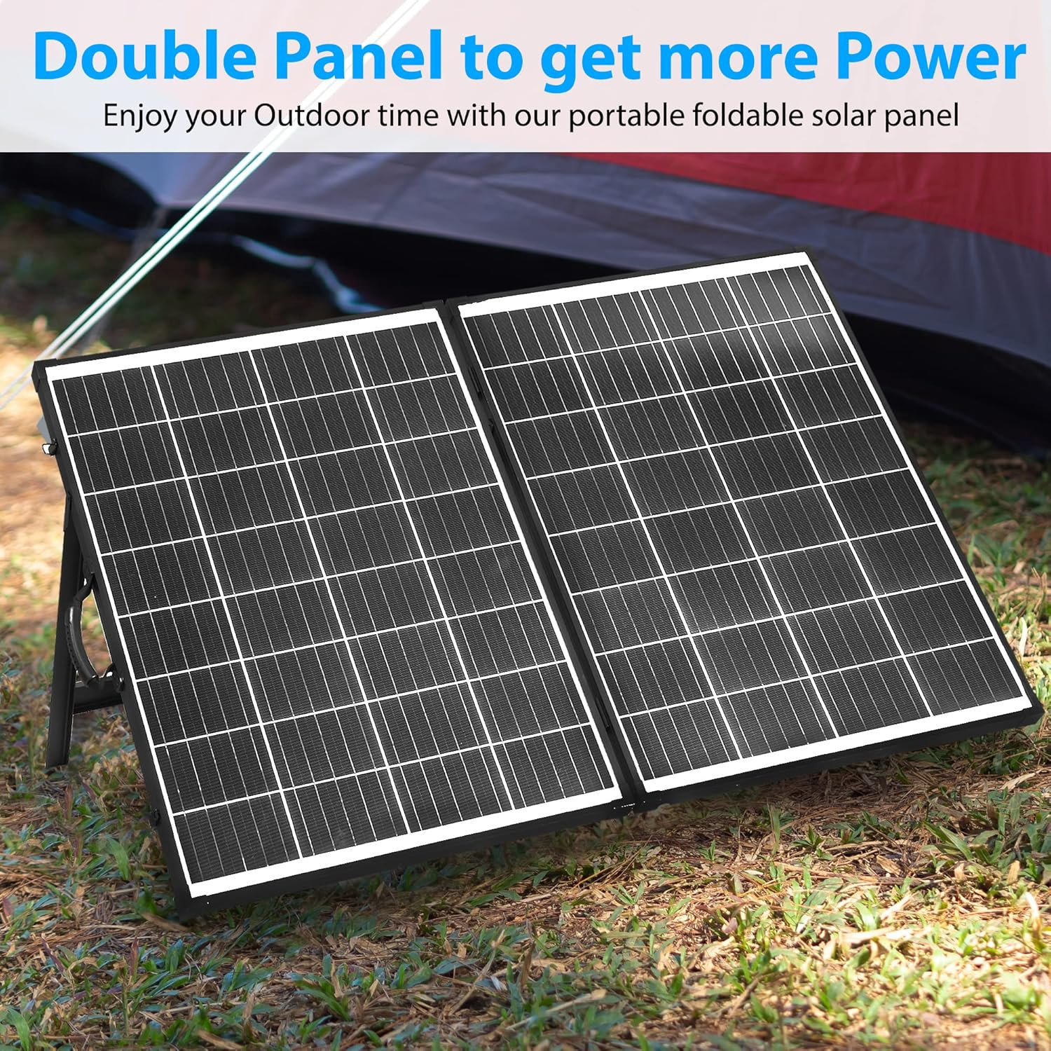 home 200 Watt Portable Solar Panel Kit, Foldable Monocrystalline Briefcase Set