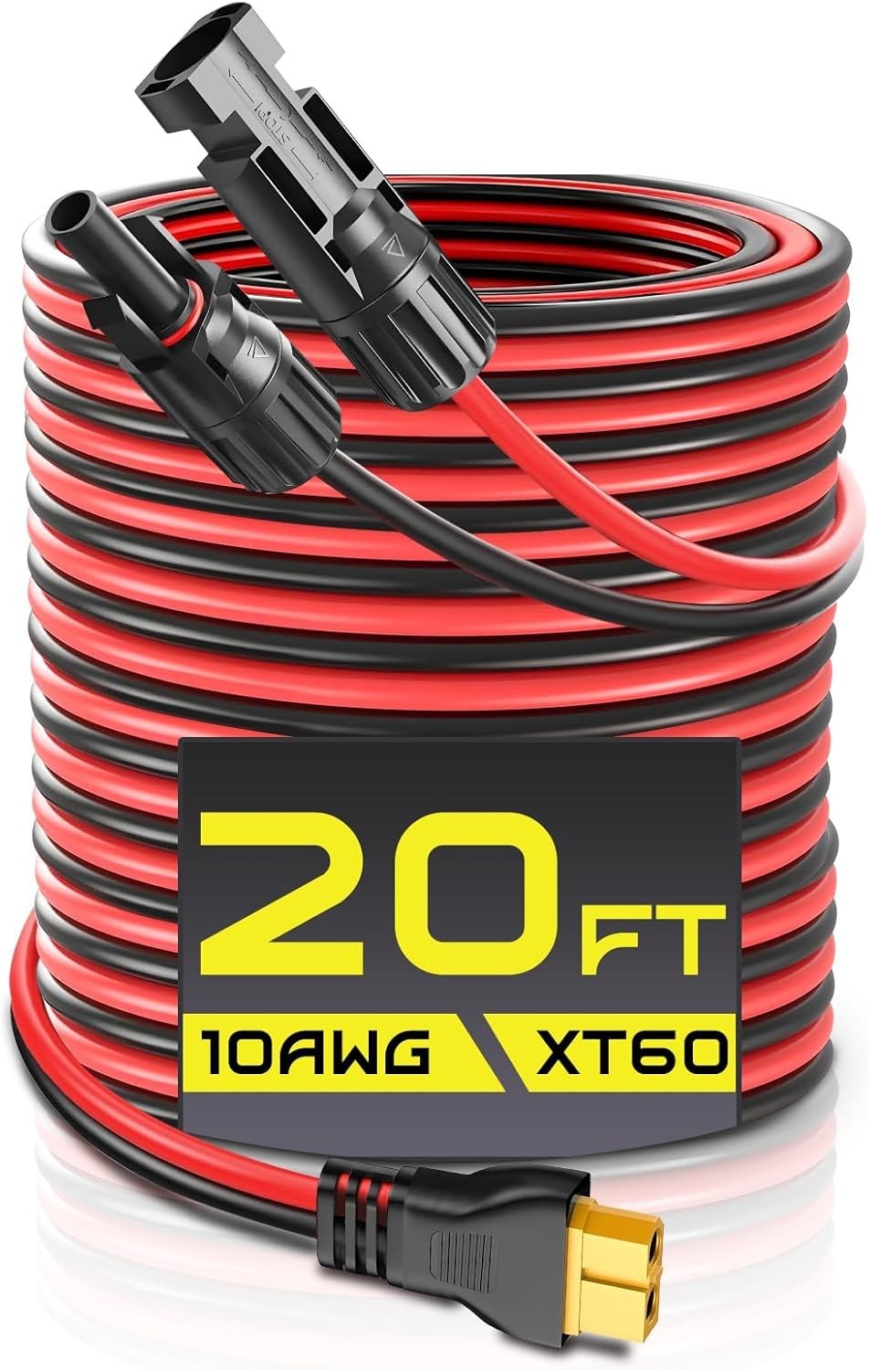 20FT 10AWG XT60 Solar Charging Cable, Solar Panel Connector to XT60 Extension…