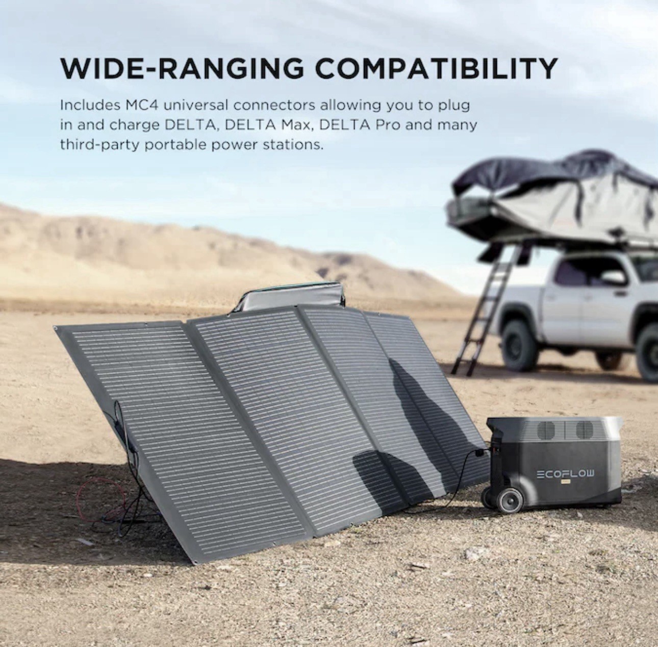EcoFlow DELTA Pro Portable Power Station With Qty 2 400W Portable Solar Panels