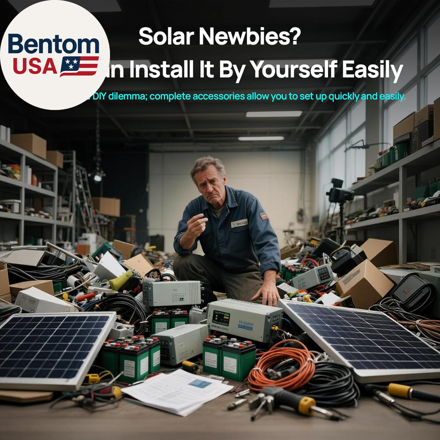 ECO WORTHY 12V 200W Solar Panel Kit with Battery and Inverter for RV off Grid:2P