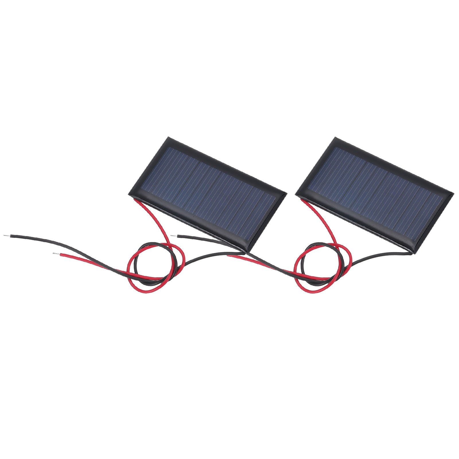 2 Pcs 5V 0.225W 45mA Mini Solar Panels with 2 Cable, 53mm x 30mm