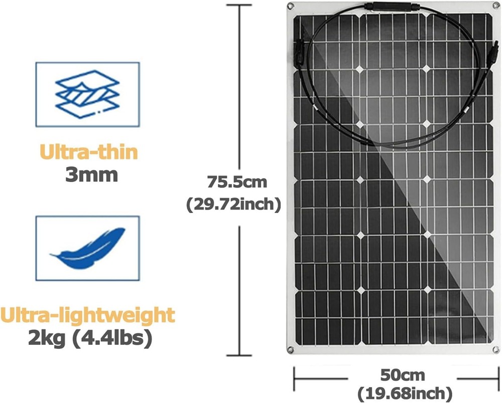 150Watt 300W 600W Flexible Mono Solar Panel 12V Car Boat RV Home Rooftop Roof PV