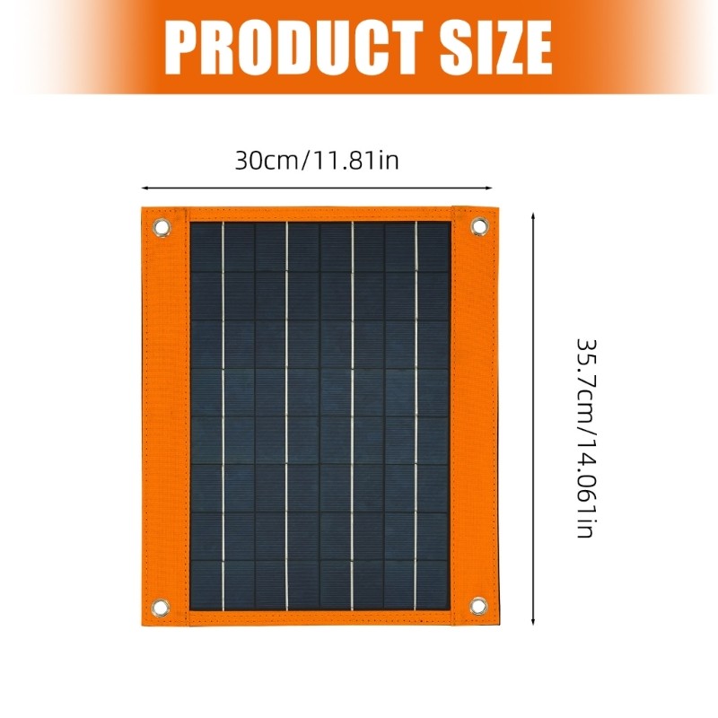 16W 18V Compactly Solar Panel Charger For Camping Hiking USB Type C DC5521Output