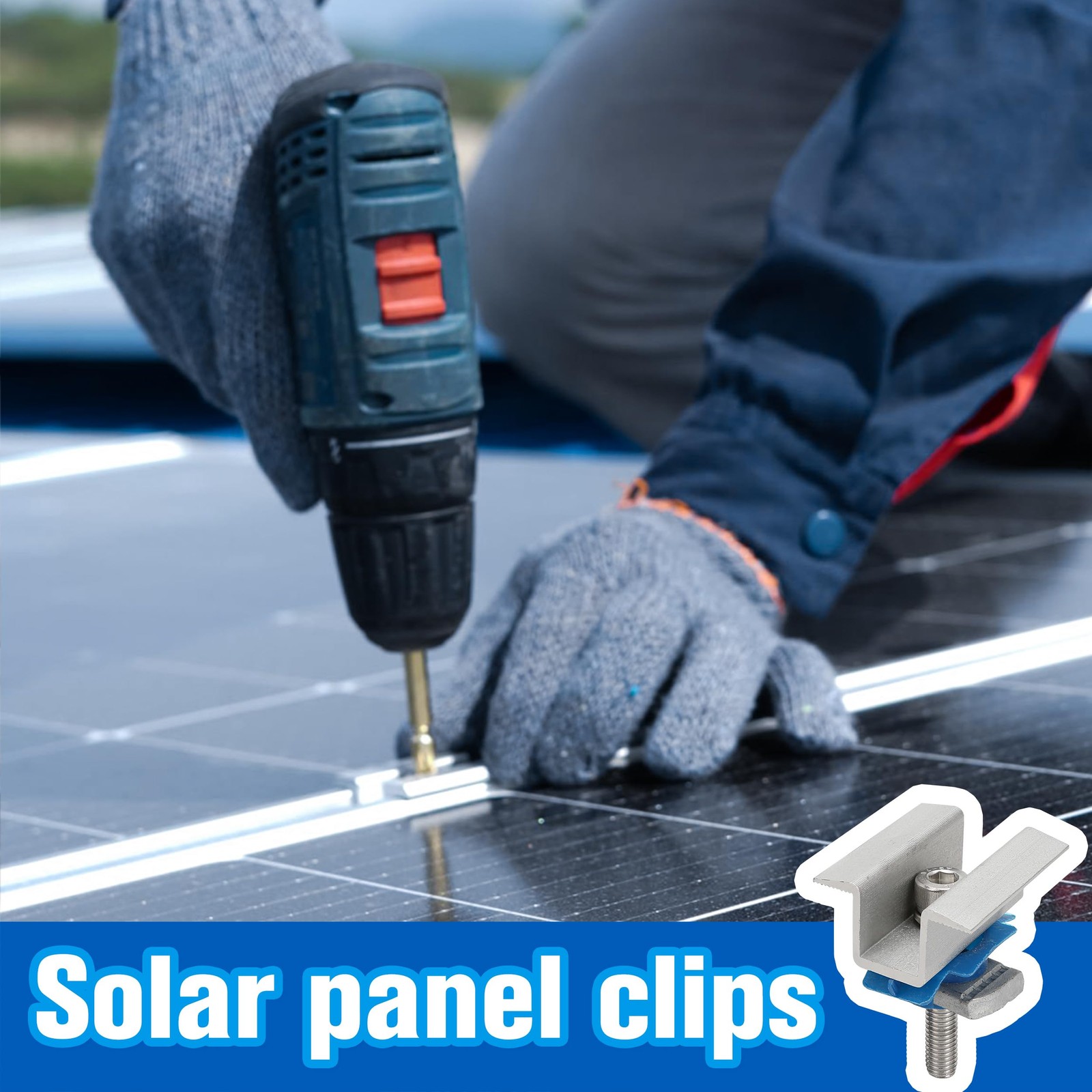 Adjustable Solar Panel Mounting Bracket Clamps Mid Roof Hardware W/Nut Bolt 10PC