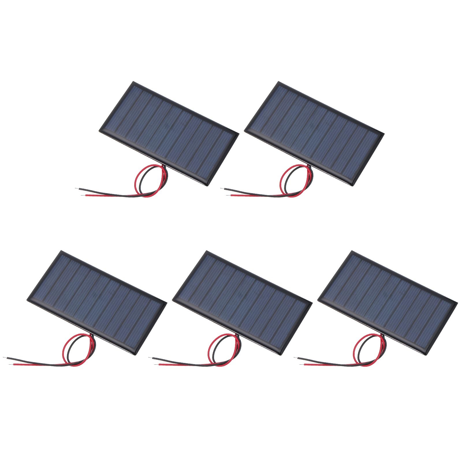 MECCANIXITY 5 Pcs 5V 0.45W 90mA Mini Solar Panels, Small Black