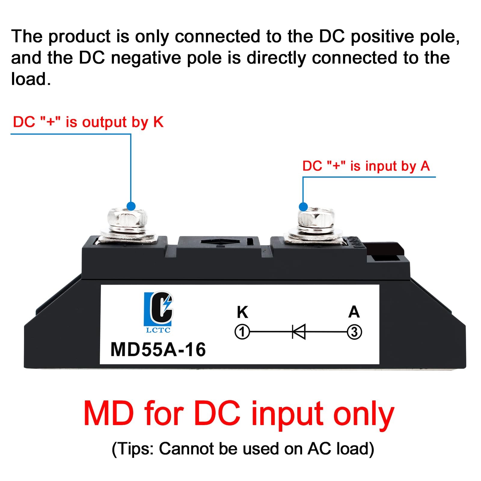 50 amp Diodes 12V blocking 110V and 120V MD 55A-16;to Prevent Backfeed;Use Vo…