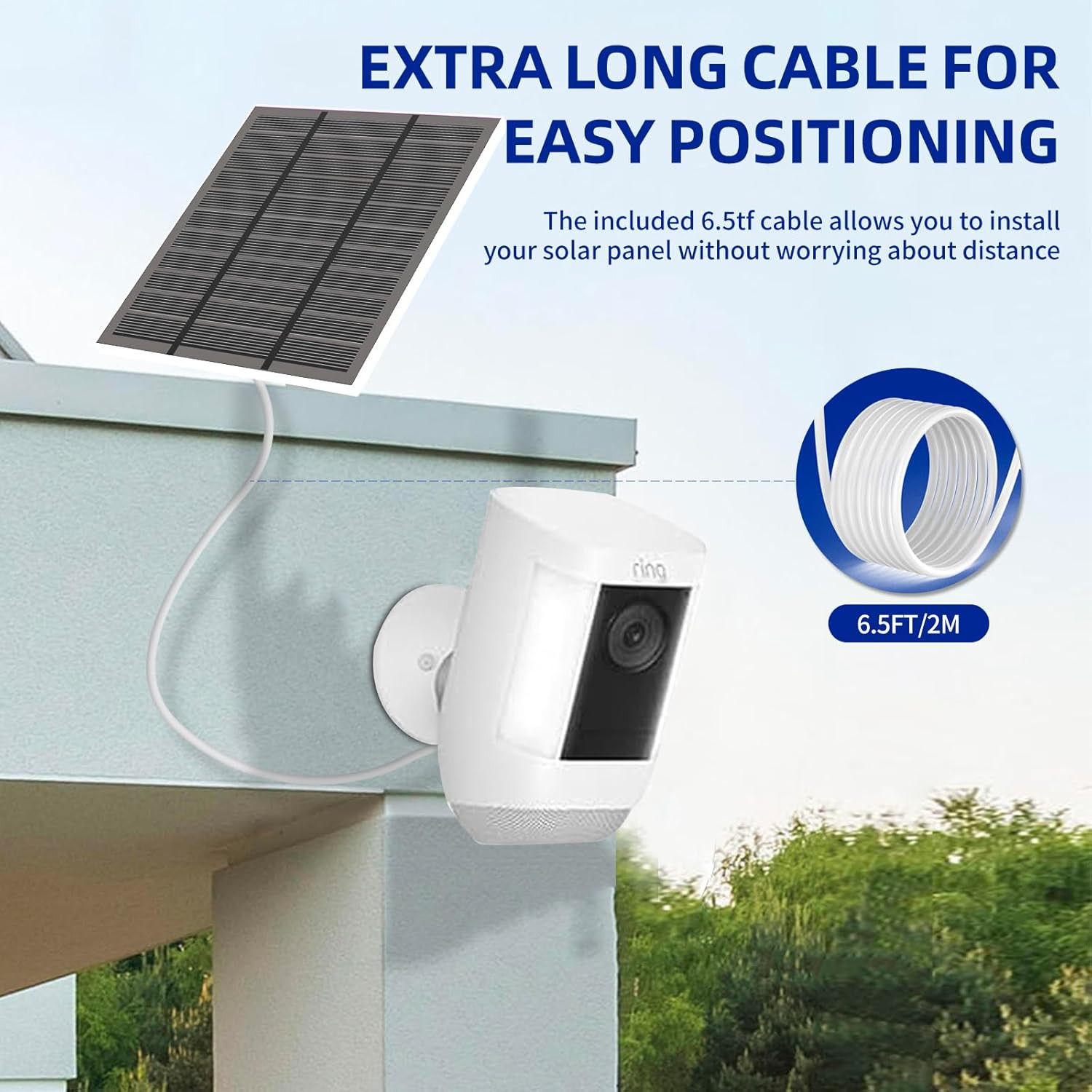Solar Panels for Ring Camera Outdoor (New Generation) 5W 5V Solar Panel Charger