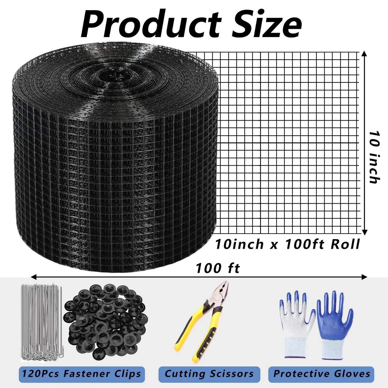 10in X 100ft Critter Guard for Solar Panels, 1/2inch PVC Coated Solar Panel G…