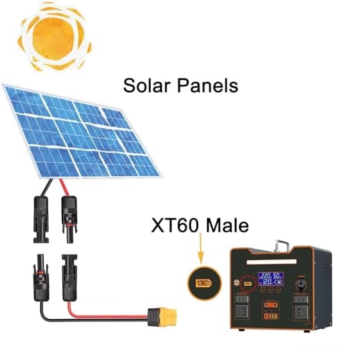 Solar to XT60 Charge Extension Cable – 12AWG – 16.4FT Solar to XT60 Adapter