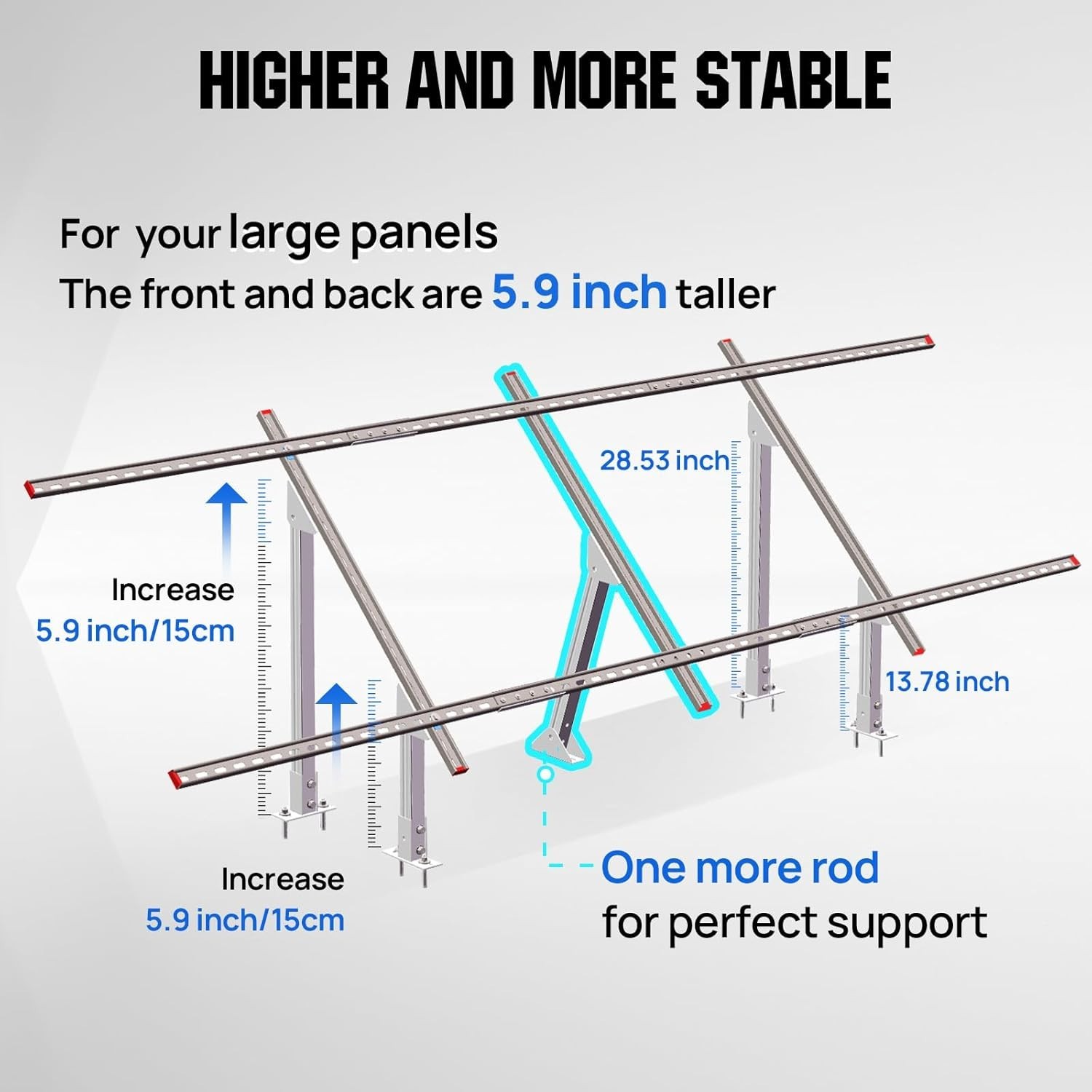 Upgraded Solar Ground Mount Adjustable Multi-Pieces Solar Panel Mounting Brac…