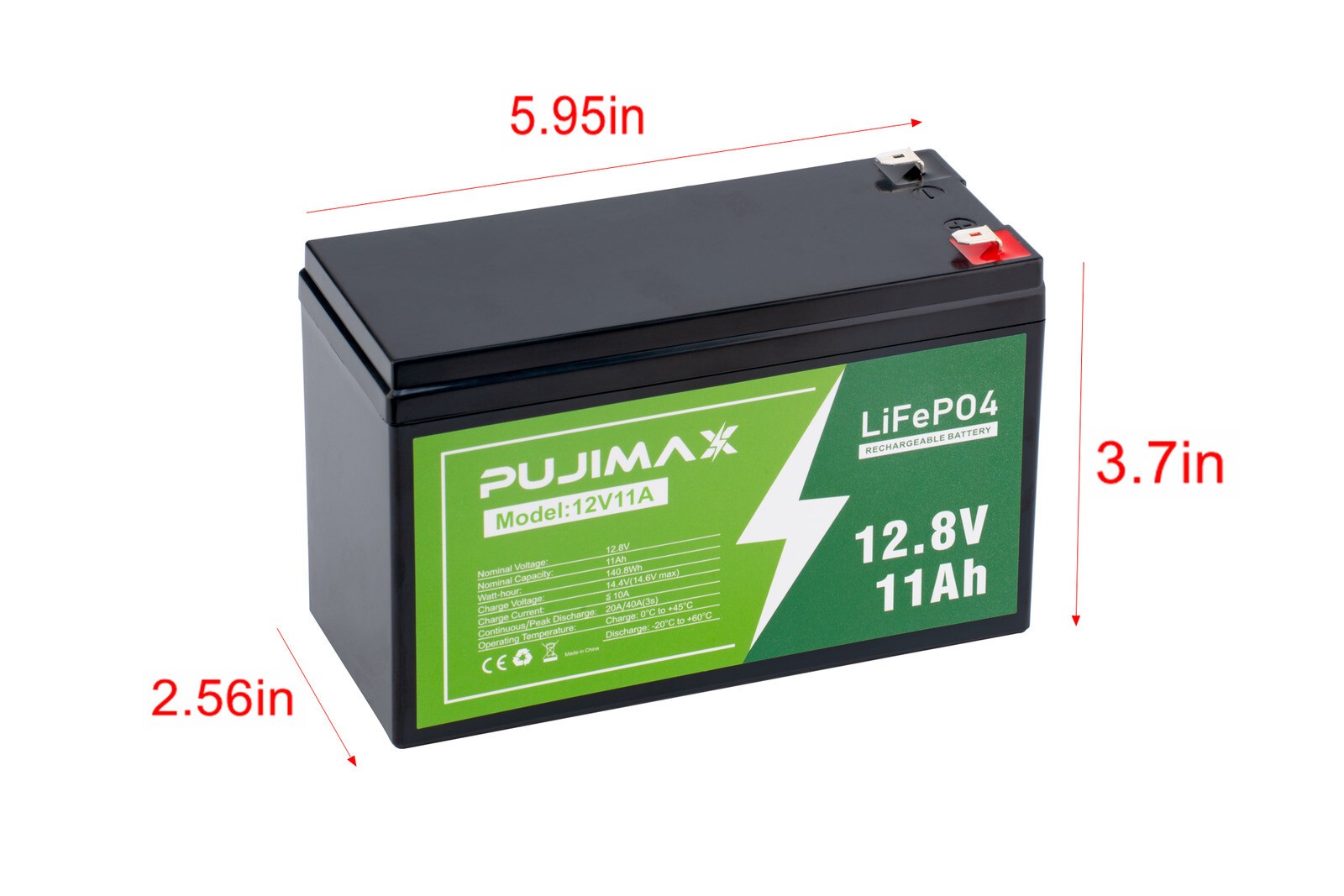 NEW LiFePO4 Deep 3000+Cycle Lithium Iron Phosphate Battery Built-in BMS 12V 11Ah