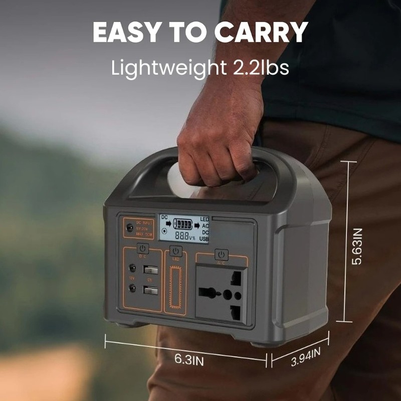 100W Portable Power Station 24000mAh Solar Generator 110V/220V AC USB Camping US