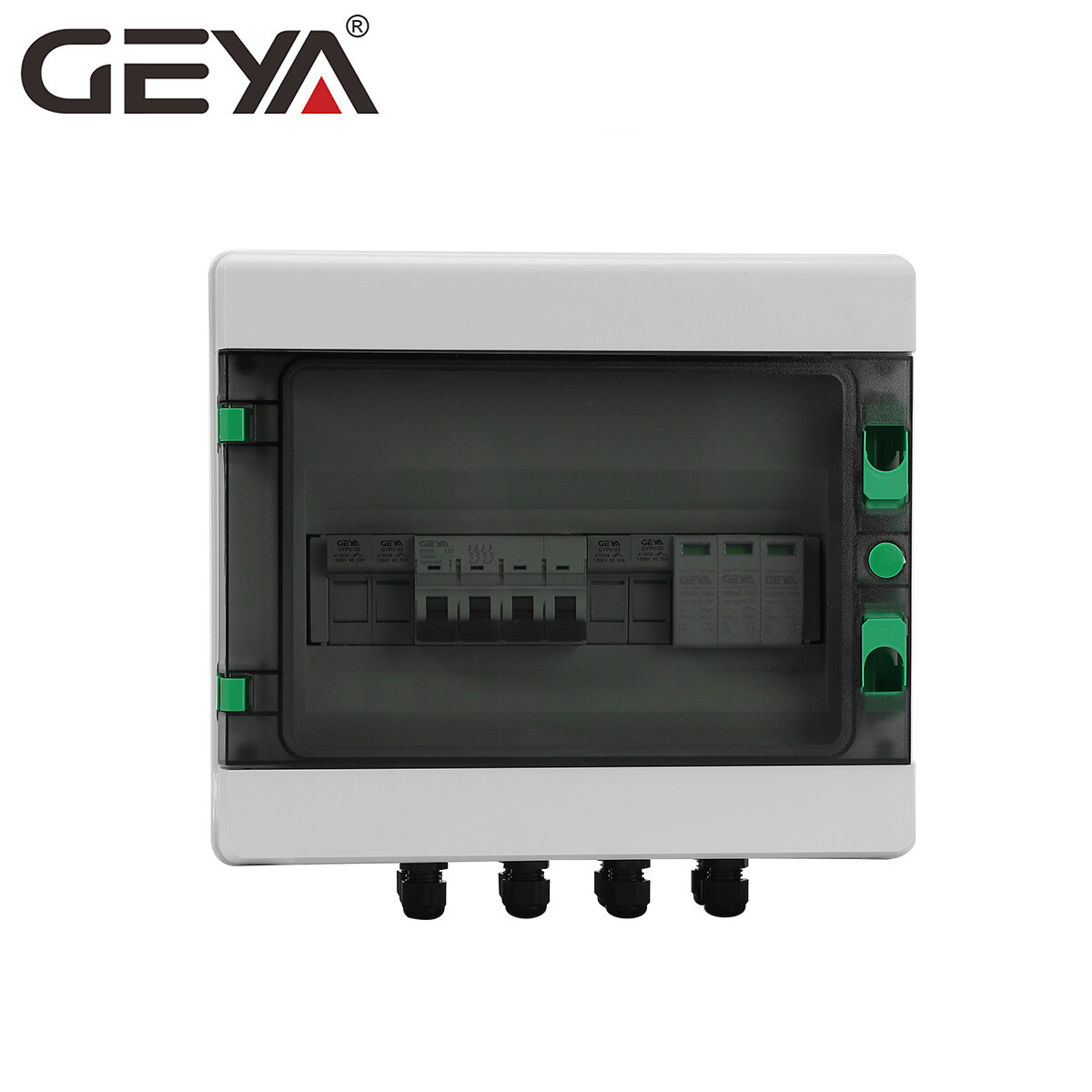 Solar PV Combiner Box Plastic 15A 2strings 1000VDC Circuit Breaker Solar Panel
