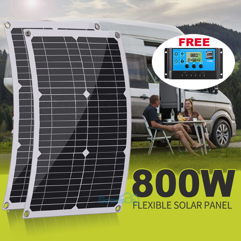 800W Watt Flexible Solar Panel 12V Mono Home RV Rooftop Camping Off-Grid Power