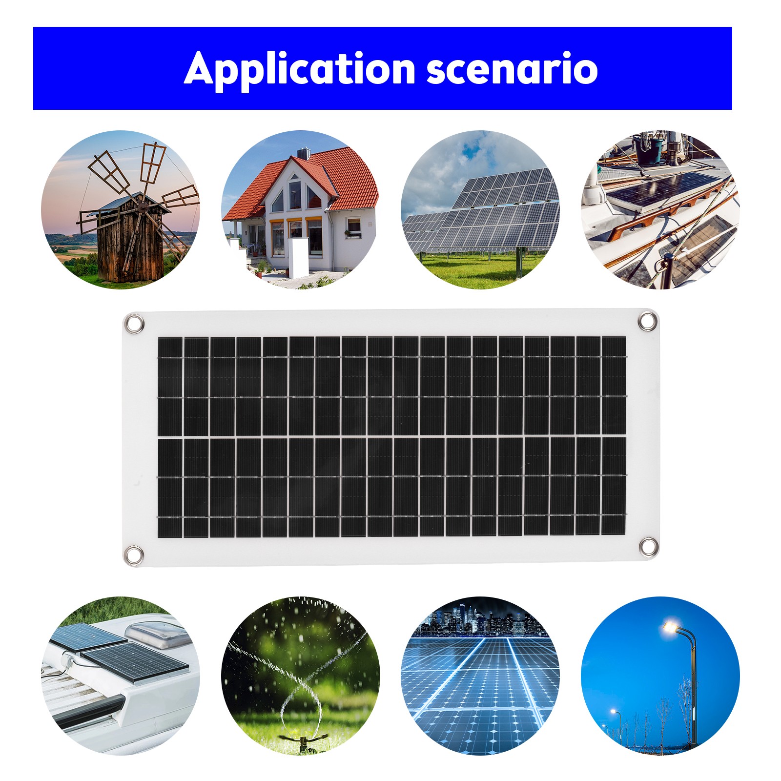 20 Watt 12 Volt Solar Panel Kit Waterproof Solar Panel With High Efficiency UJEA