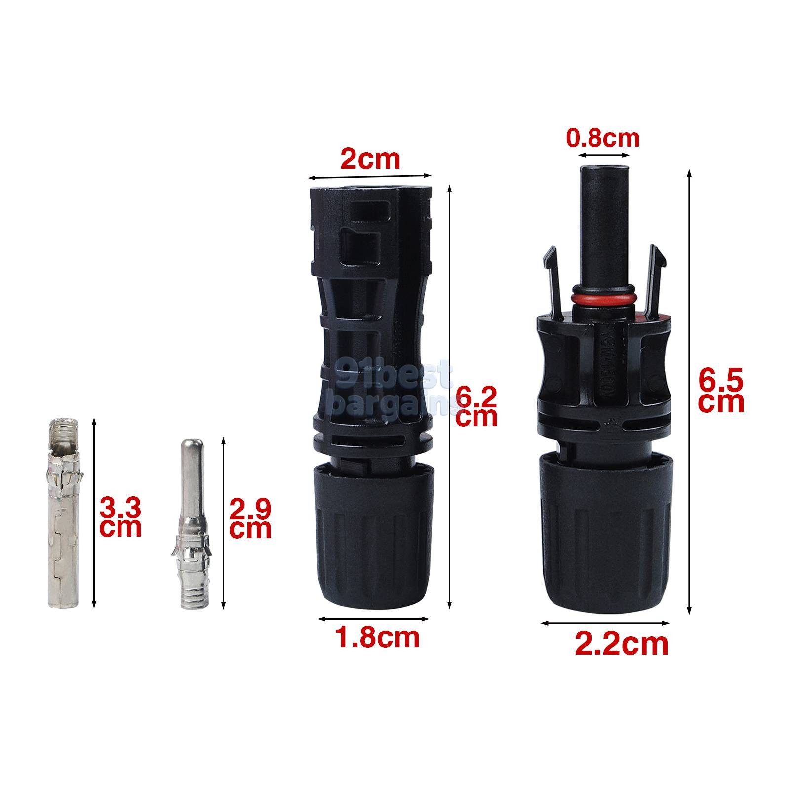 Lot Solar Connector For MC4 1500V 30A UV Resistant IP67 Male Female Connector