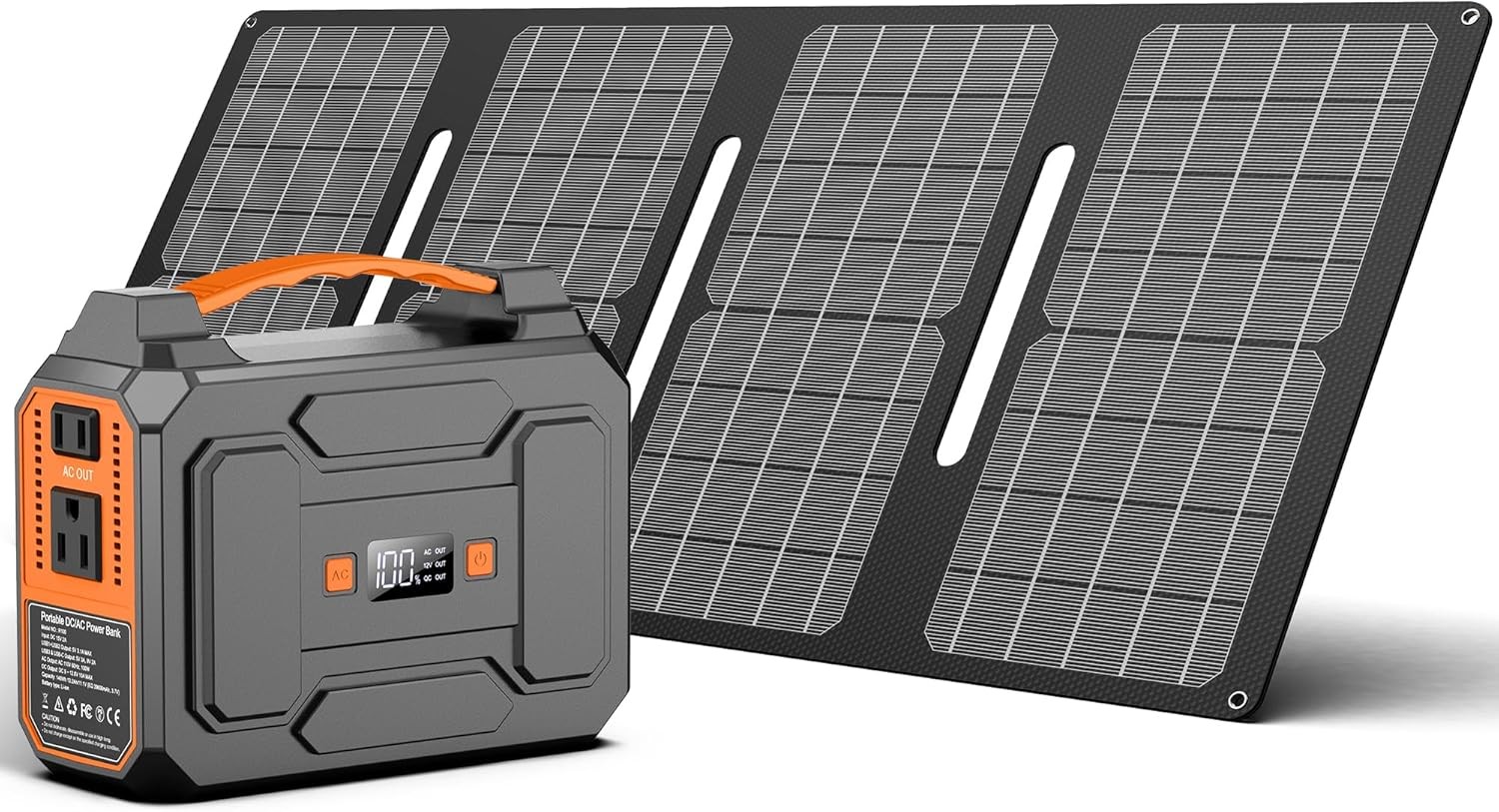 100W Camping Outdoor Portable Solar Generator Power Station with Solar Panel 40W
