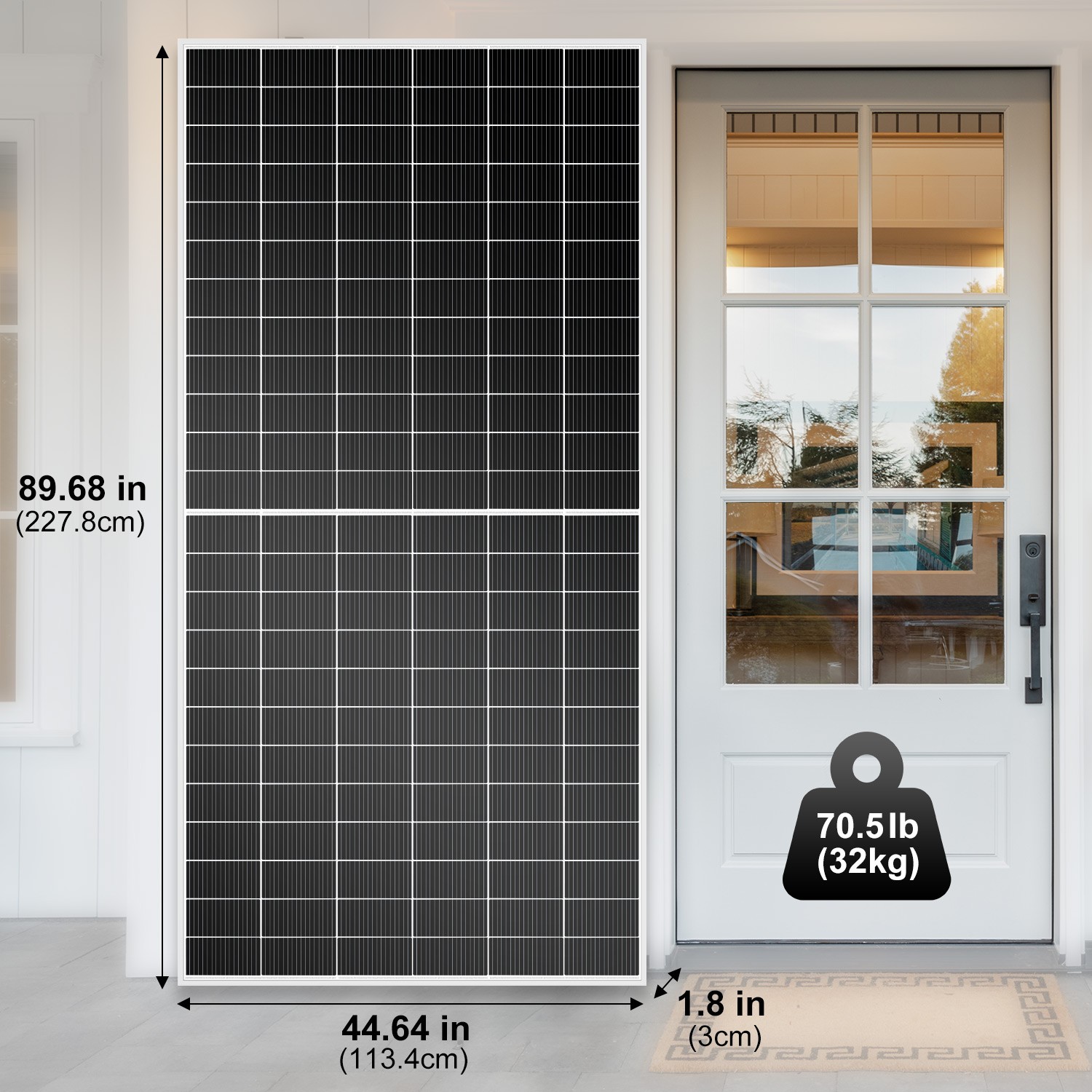 DOKIO 600W N-Type Bifacial Rigid Solar Panel for off-grid emergency backup power