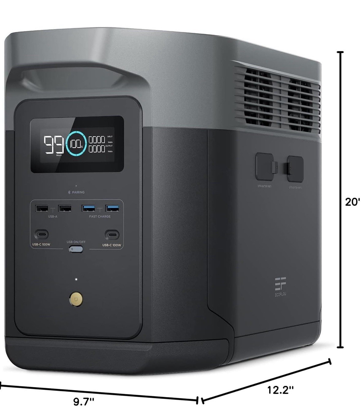 EF EcoFlow Portable Power Station Delta 2 Max 2400W LFP Solar Generator