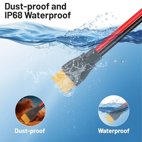 daitoku XT90 to O Ring Terminal Cable, 10AWG XT90 Male to O Ring Male Connector
